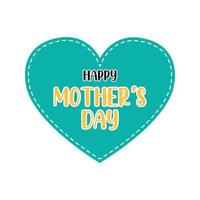 Happy Mother's day with blue heart vector