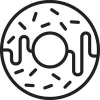 icono de línea rociada de donut vector