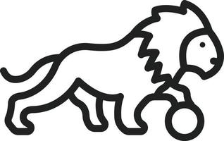 Lion Performing Line Icon vector