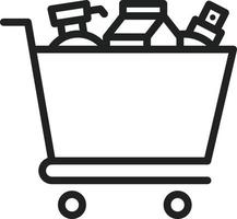 icono de línea de artículos de compras vector