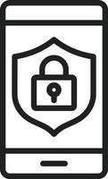 Secure Device Line Icon vector