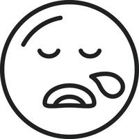 Sleepy Face Line Icon vector