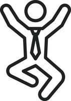 Businessman Jumping Line Icon vector