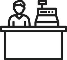 Cashier Line Icon vector