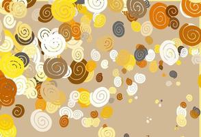 Light Yellow, Orange vector pattern with bubble shapes.