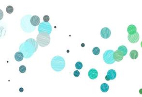 Light blue, green vector background with bubbles.