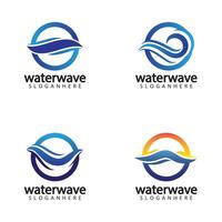 water wave logo design template vector