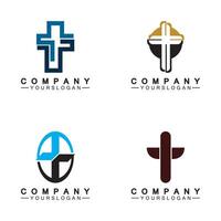 Church logo.Illustration of modern, clean church cross sign for a modern church sign.Icon of christian cross. Sign of catholic, religious and orthodox faith. vector