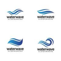 water wave logo design template vector