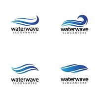 water wave logo design template vector