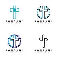 Church logo.Illustration of modern, clean church cross sign for a modern church sign.Icon of christian cross. Sign of catholic, religious and orthodox faith. vector