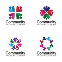 Community Logo Design Template for Teams or Groups.network and social icon design vector