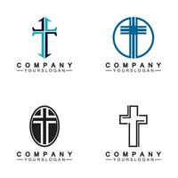 Church logo.Illustration of modern, clean church cross sign for a modern church sign.Icon of christian cross. Sign of catholic, religious and orthodox faith. vector