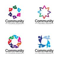 plantilla de diseño de logotipo comunitario para equipos o grupos. red y diseño de iconos sociales vector
