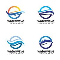 water wave logo design template vector