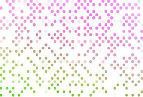 Light Pink, Green vector background with bubbles.