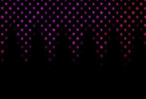 Dark purple, pink vector pattern with symbol of cards.