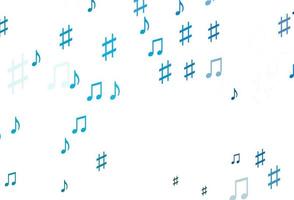 Light BLUE vector texture with musical notes.