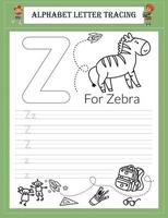 Alphabet tracing worksheet A-Z writing vector