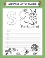 Alphabet tracing worksheet A-Z writing vector