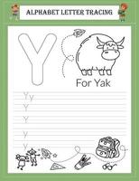 Alphabet tracing worksheet A-Z writing vector