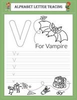 Alphabet tracing worksheet A-Z writing vector