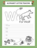 Alphabet tracing worksheet A-Z writing vector