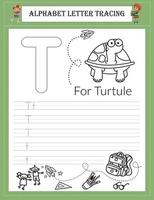 Alphabet tracing worksheet A-Z writing vector