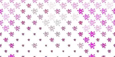 Light Pink vector pattern with coronavirus elements.