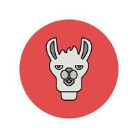 icono de vector animal de llama que es adecuado para el trabajo comercial y modificarlo o editarlo fácilmente