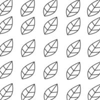 Leaf texture pattern on white background - Editable stroke. vector