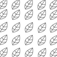 Leaf texture pattern on white background - Editable stroke. vector