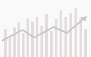 símbolo del gráfico de tendencia ascendente. concepto de vector financiero. mercado alcista flecha de crecimiento y concepto de gráfico de barras.