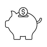 icono de vector de banco piggy que es adecuado para el trabajo comercial y modificarlo o editarlo fácilmente