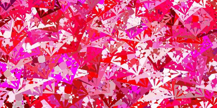 plantilla de vector rosa claro con formas triangulares.