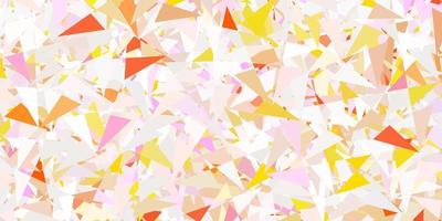Light pink, yellow vector background with polygonal forms.