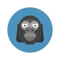 icono de vector animal de gorila que es adecuado para el trabajo comercial y modificarlo o editarlo fácilmente