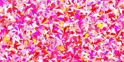 Light pink, yellow vector pattern with polygonal shapes.