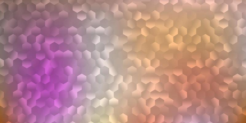 Light pink, yellow vector backdrop with a batch of hexagons.