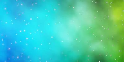 Light Blue, Green vector layout with bright stars.