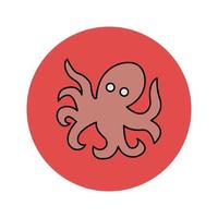 icono de vector animal de pulpo que es adecuado para el trabajo comercial y modificarlo o editarlo fácilmente