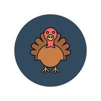 turkey animal Vector icon which is suitable for commercial work and easily modify or edit it