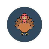 turkey animal Vector icon which is suitable for commercial work and easily modify or edit it