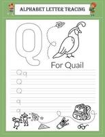 Alphabet tracing worksheet A-Z writing vector