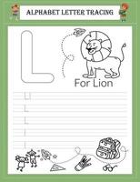 Alphabet tracing worksheet A-Z writing vector