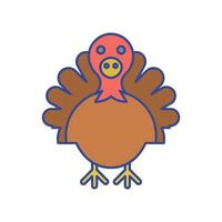 icono de vector animal de pavo que es adecuado para el trabajo comercial y modificarlo o editarlo fácilmente