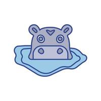 Hippo animal Vector icon which is suitable for commercial work and easily modify or edit it