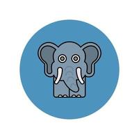 icono de vector animal de elefante que es adecuado para el trabajo comercial y modificarlo o editarlo fácilmente