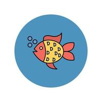 icono de vector de pescado que es adecuado para el trabajo comercial y modificarlo o editarlo fácilmente