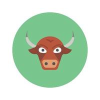 icono de vector de animal de toro que es adecuado para el trabajo comercial y modificarlo o editarlo fácilmente